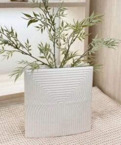 Bộ bình hoa sứ trắng sọc vân lượn xoáy - ảnh 2