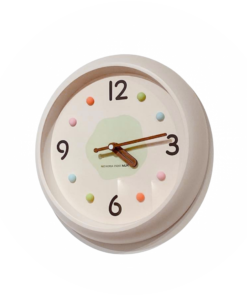 Đồng hồ treo tường decor phong cách tối giản với thiết kế mặt tròn màu pastel nhẹ nhàng, phù hợp trang trí phòng khách, phòng ngủ, phòng làm việc hoặc phòng trẻ em. Đồng hồ treo tường hiện đại giúp không gian sống trở nên tinh tế và sinh động hơn.